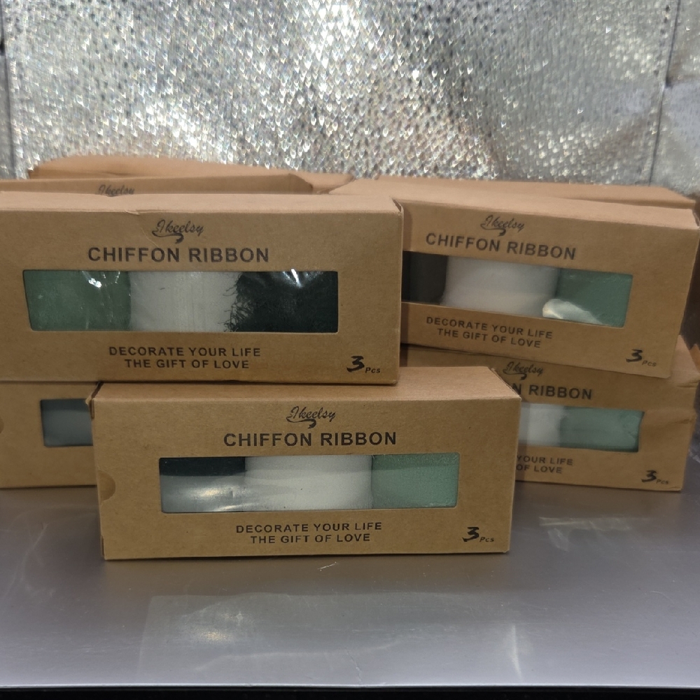 Lot Of 10 Boxes Of (3PK)Chiffon Ribbons